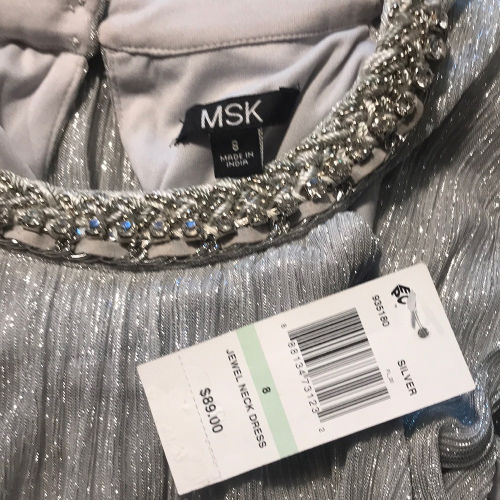 MSK size 8 silver cocktail dress